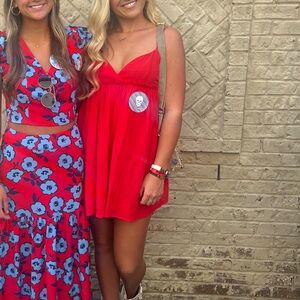 Simple red mini dress